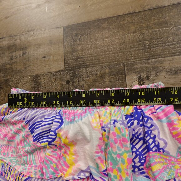 Lilly Pulitzer Ruffle Mini Skirt Women’s Small Multicolor Tropical Print - Picture 3 of 8